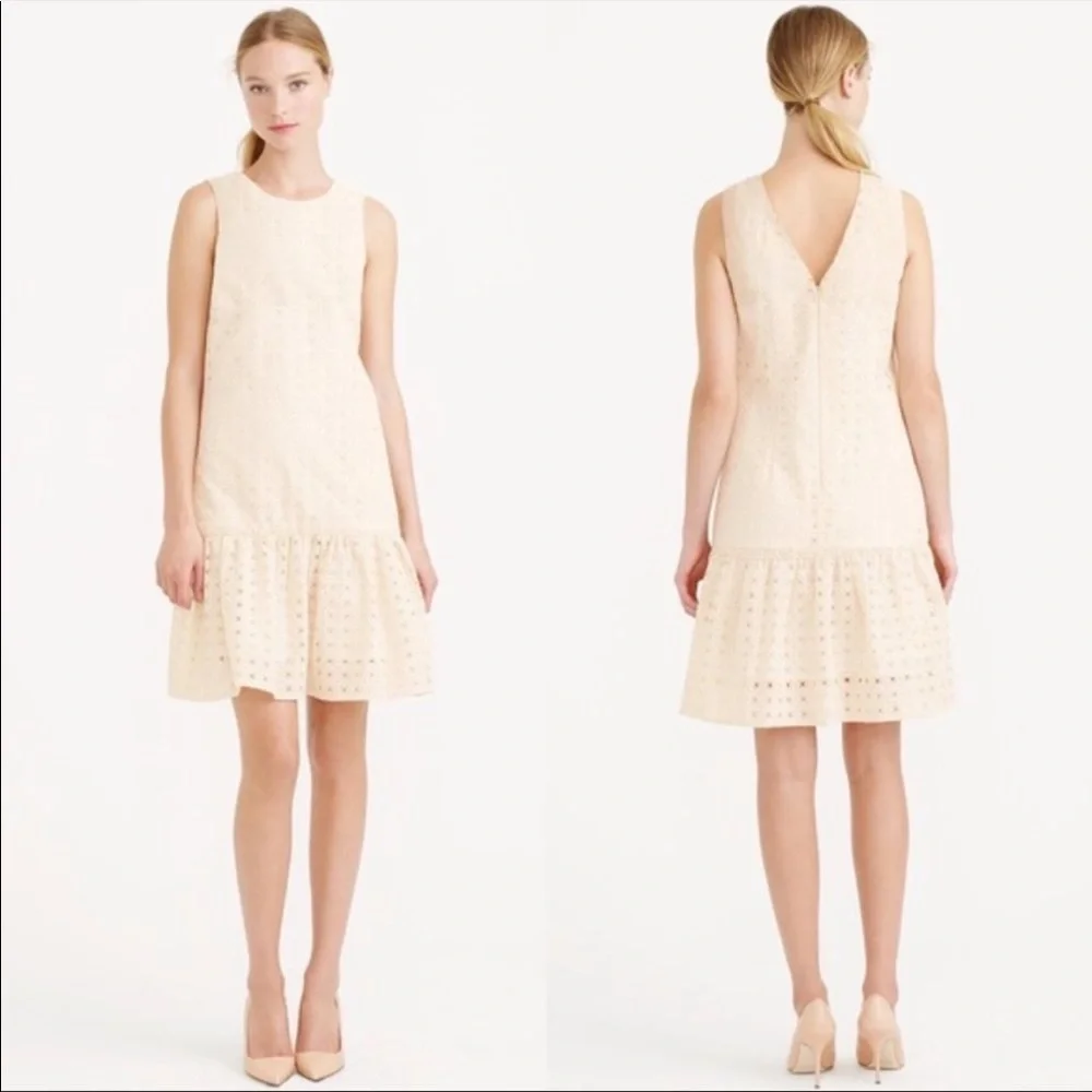 J.Crew Anna Dress in Organza Pink Eyelet Size 4 - Picture 2 of 11